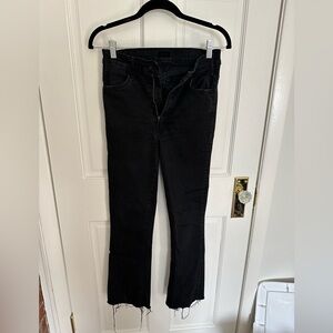 MOTHER Black Ankle Cropped Jeans